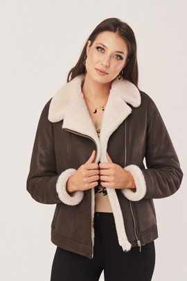 Damen Lammfelljacke, Hüftlang